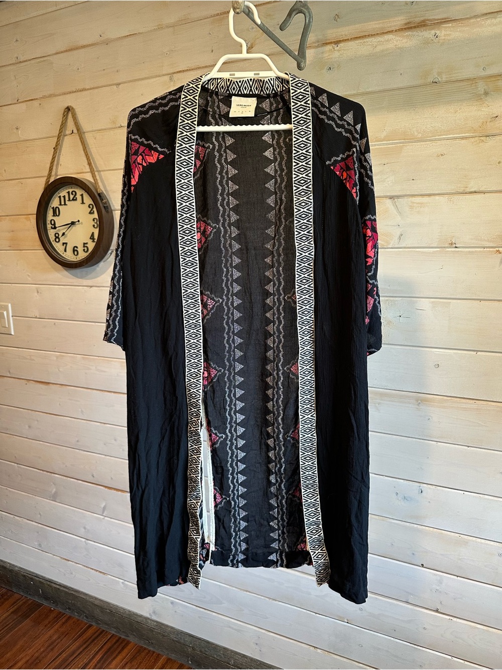 Vero Moda | Black Open Front Aztec Print Kimono
